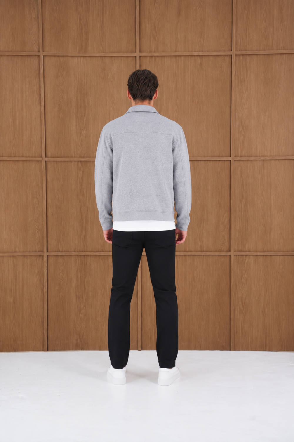 Capo Nick Zip Up Interlock Overshirt - Grey