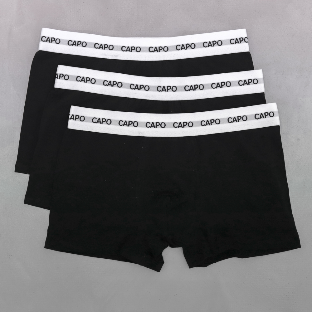 Capo Essential 3 Pack Boxer Shorts - Black