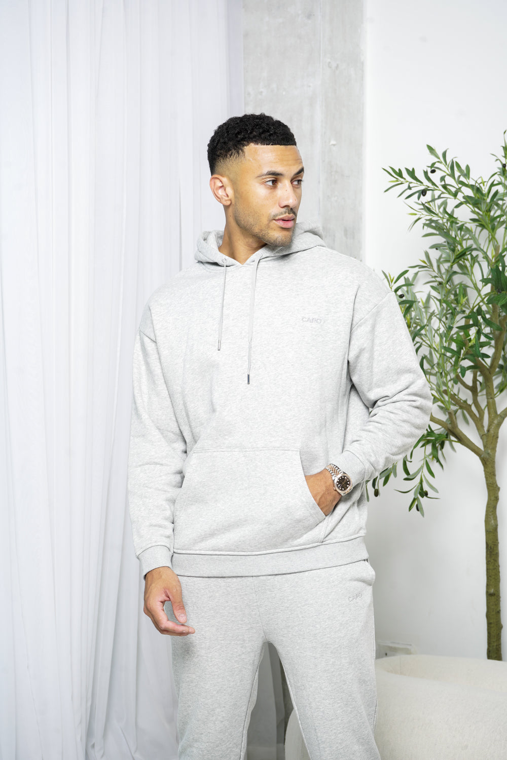 Capo Tracksuit Overhead Hoodie - Grey Marl
