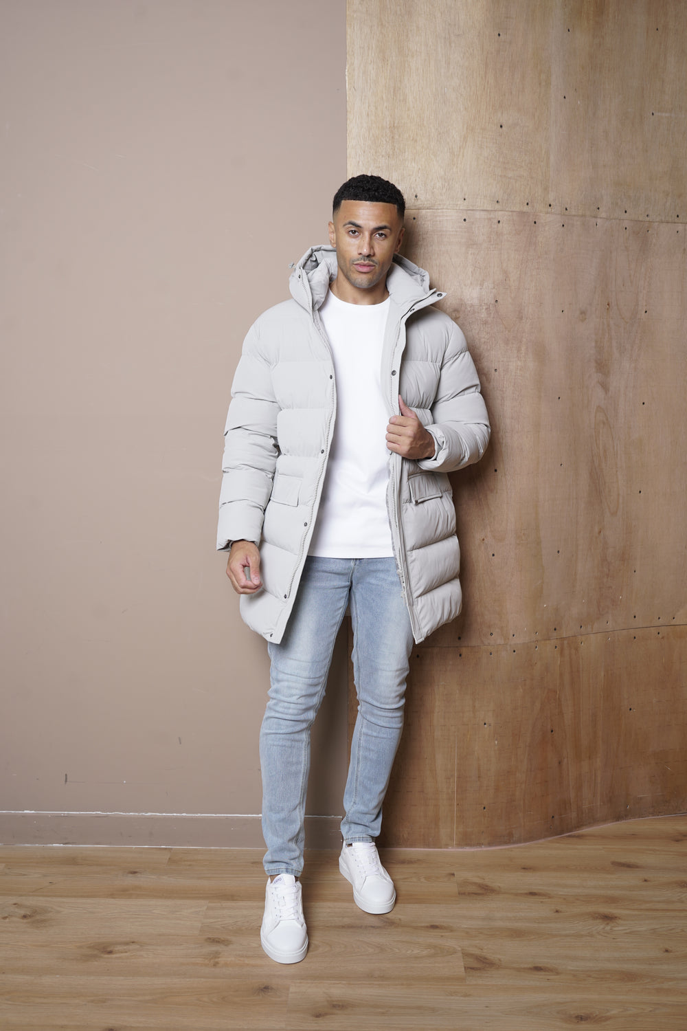 Capo Mid-Length Puffer Coat - Stone