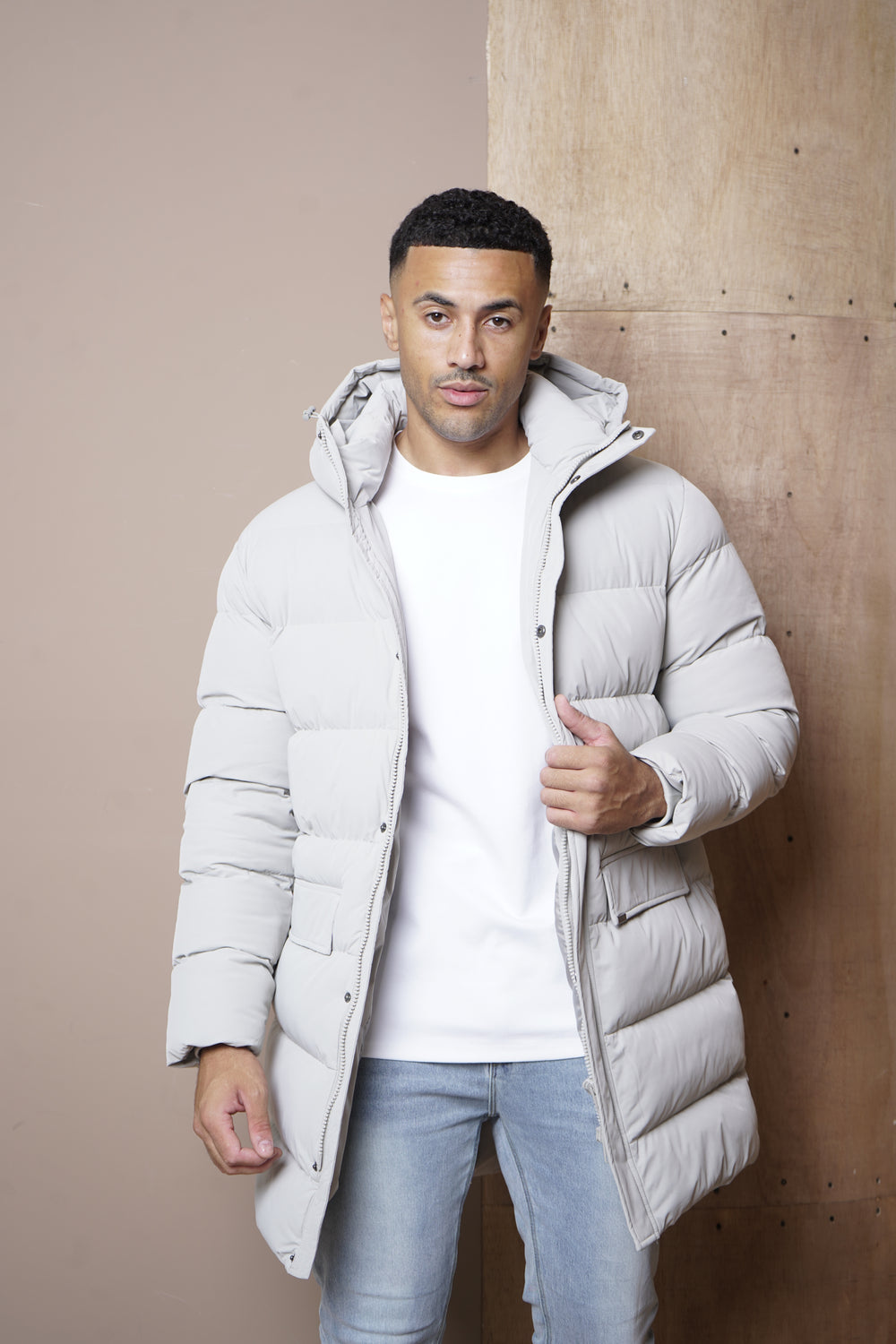 Capo Mid-Length Puffer Coat - Stone