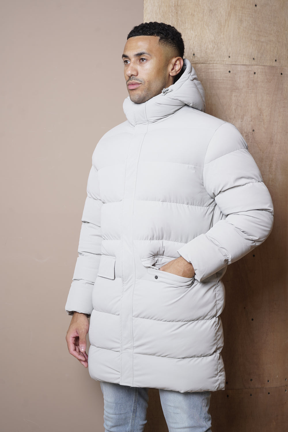 Capo Mid-Length Puffer Coat - Stone