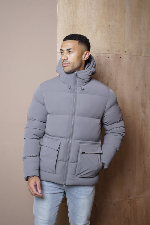 Capo Puffer Coat - Charcoal