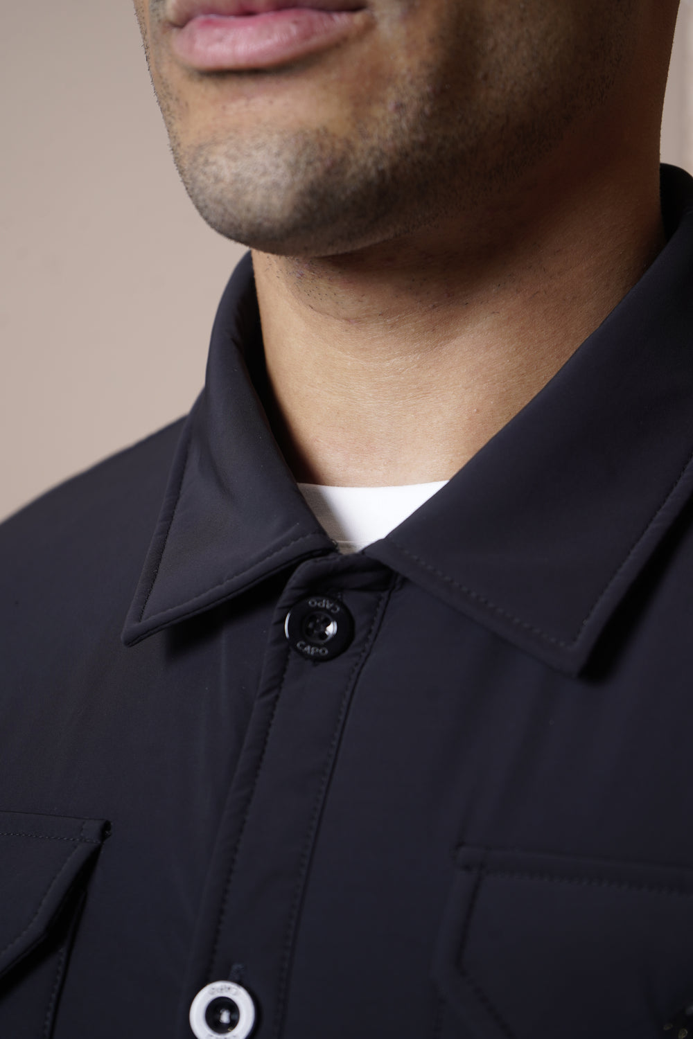 Capo Quilted Overshirt Jacket - Black