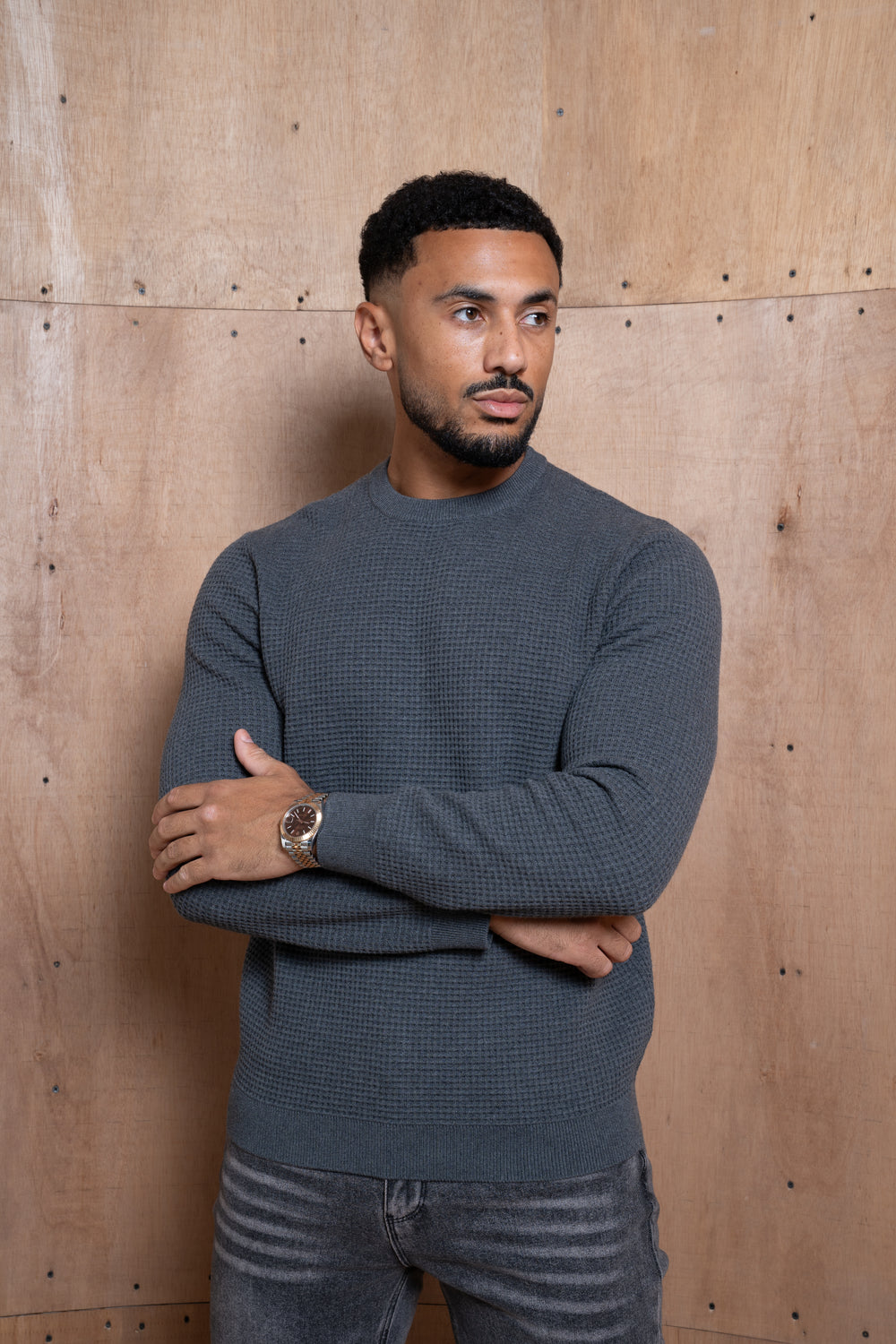 Capo CABLE Knit Jumper - Charcoal