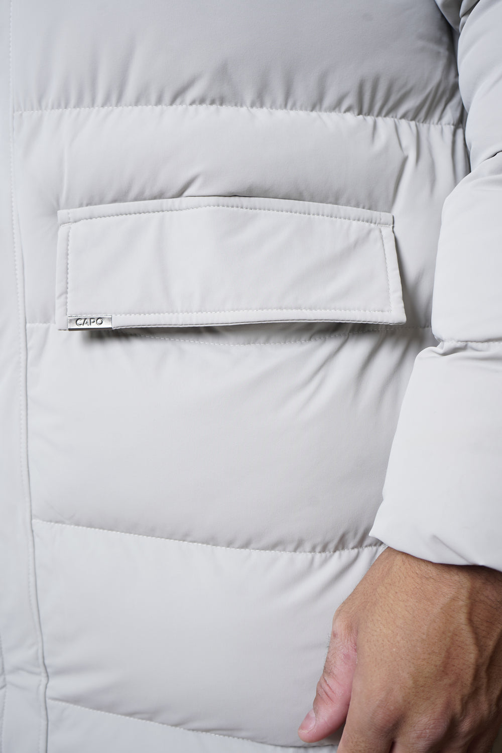 Capo Mid-Length Puffer Coat - Stone