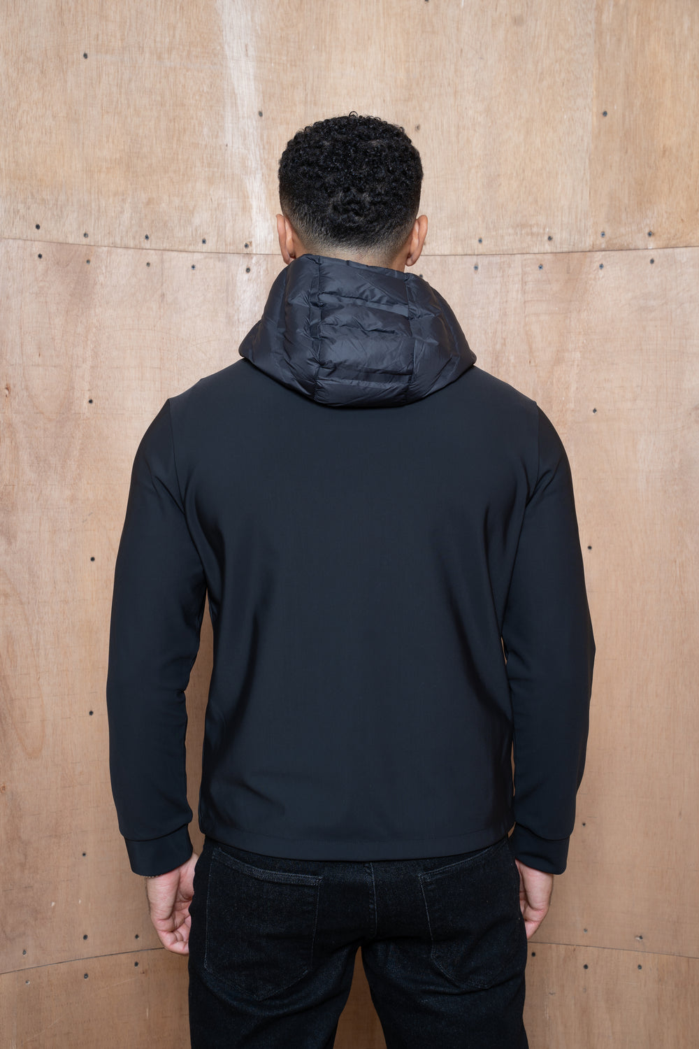 Capo Hybrid Padded Hooded Jacket - Black