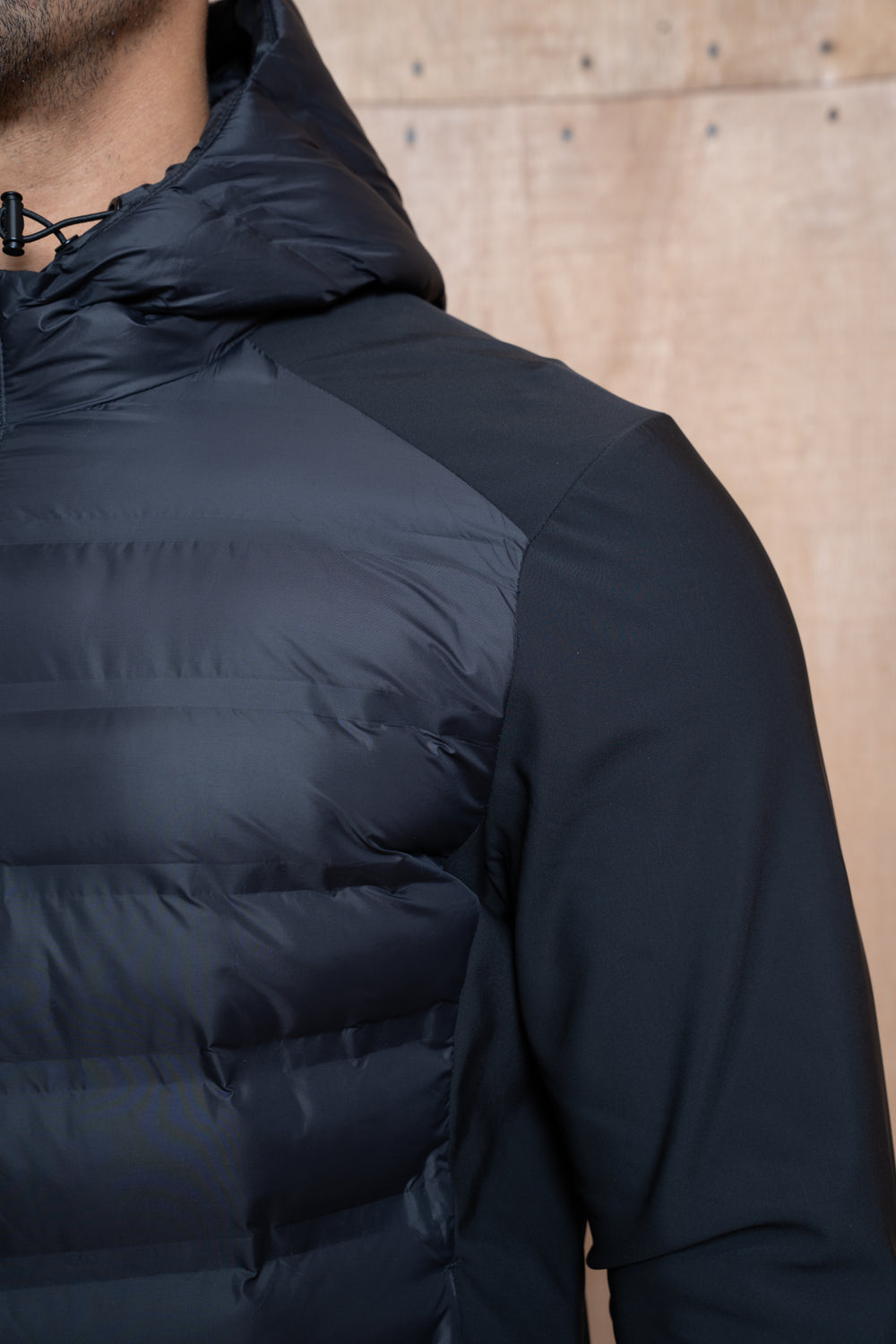 Capo Hybrid Padded Hooded Jacket - Black
