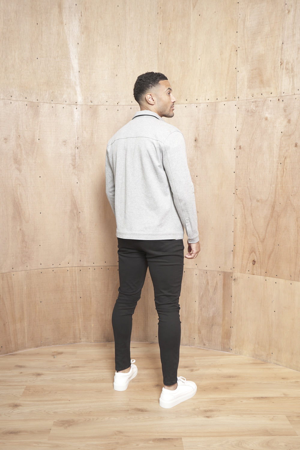 Capo Smart Button Overshirt - Light Grey