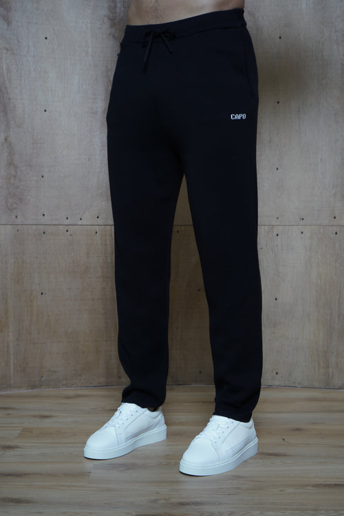 Capo Knitted Joggers - Black