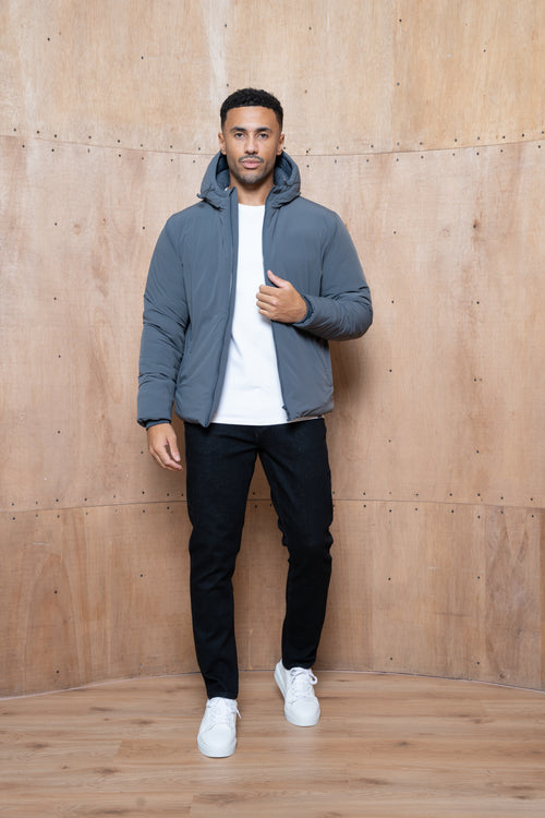 Capo Hooded Padded Jacket - Charcoal