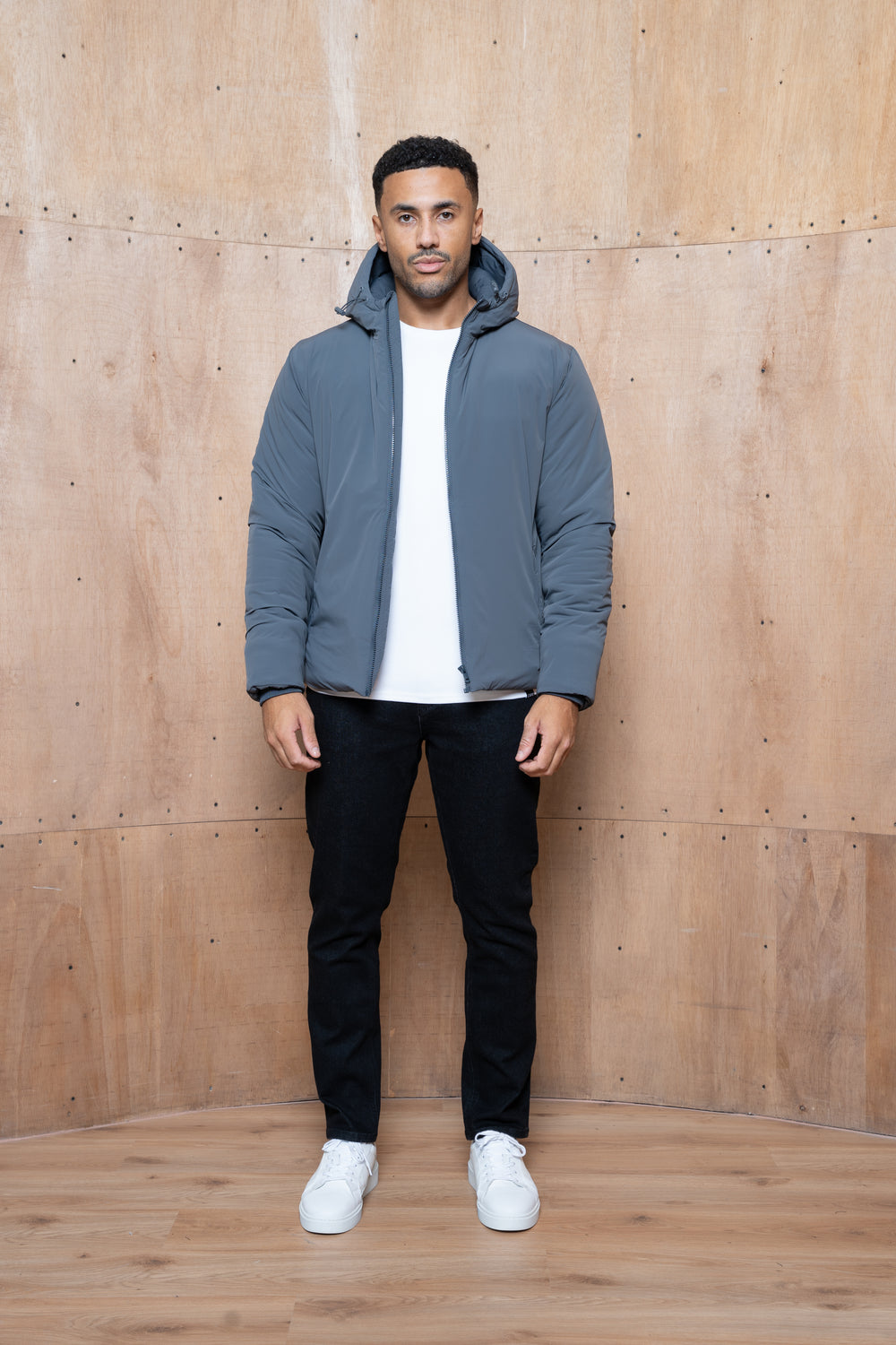 Capo Hooded Padded Jacket - Charcoal