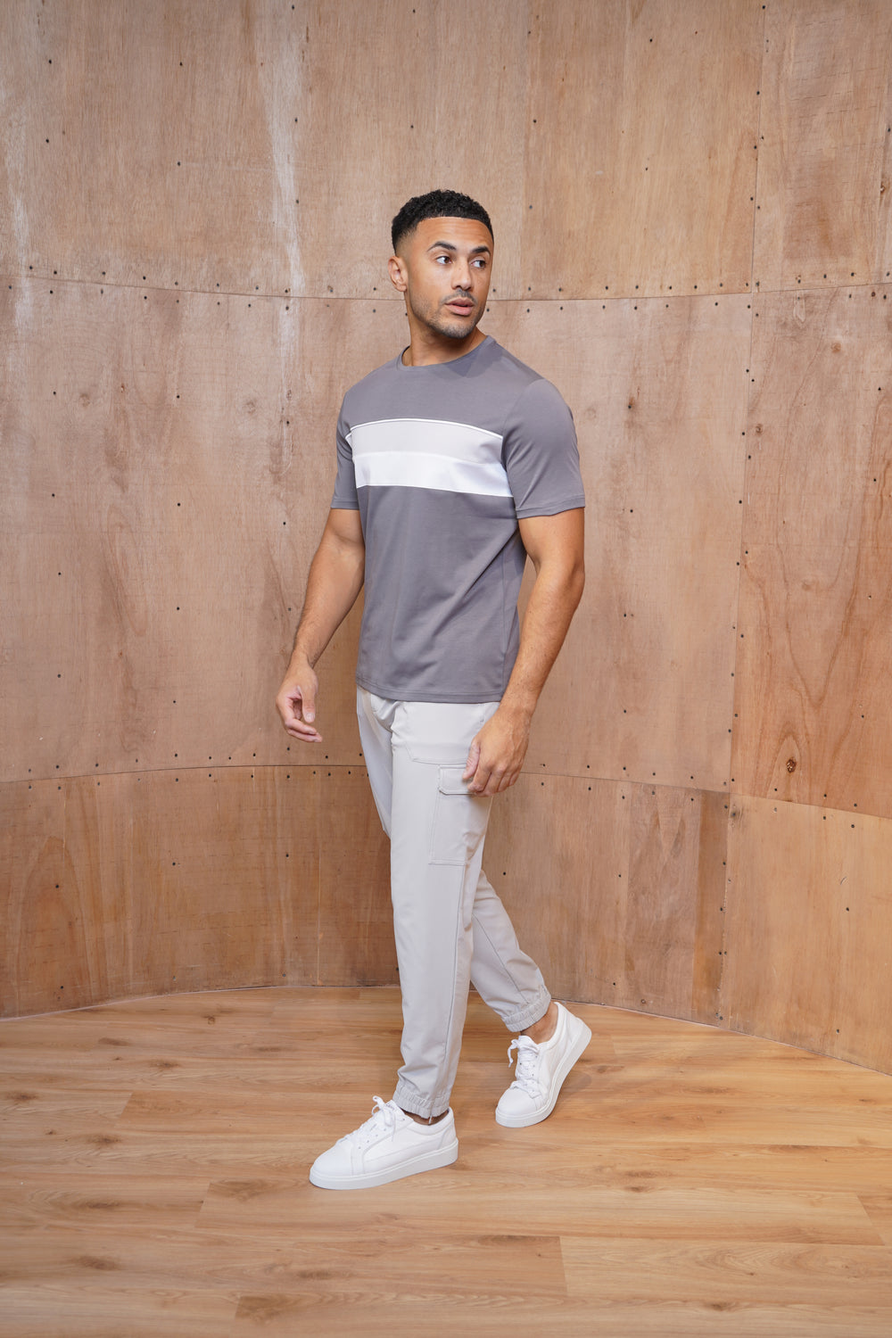 Capo Smart Cuffed Cargo Pants - Light Grey