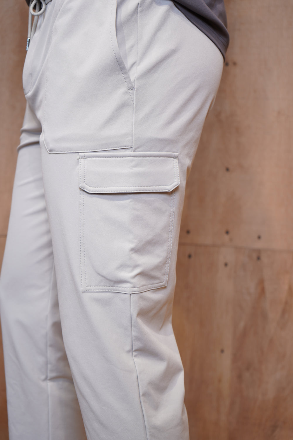Capo Smart Cuffed Cargo Pants - Light Grey