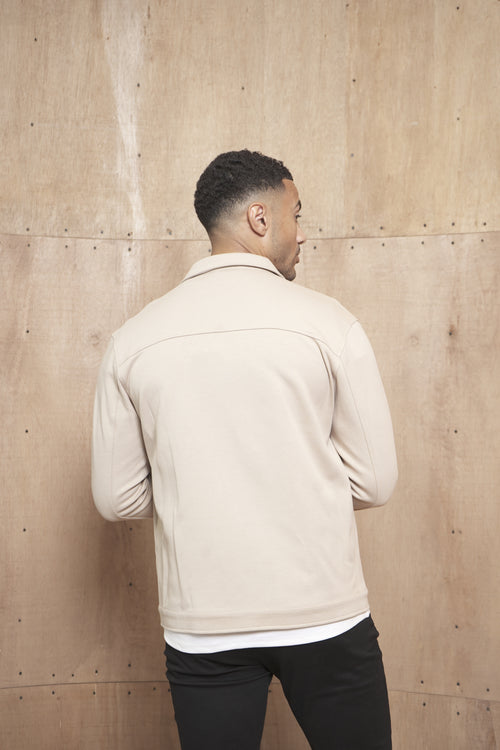 Capo Smart Button Overshirt - Stone