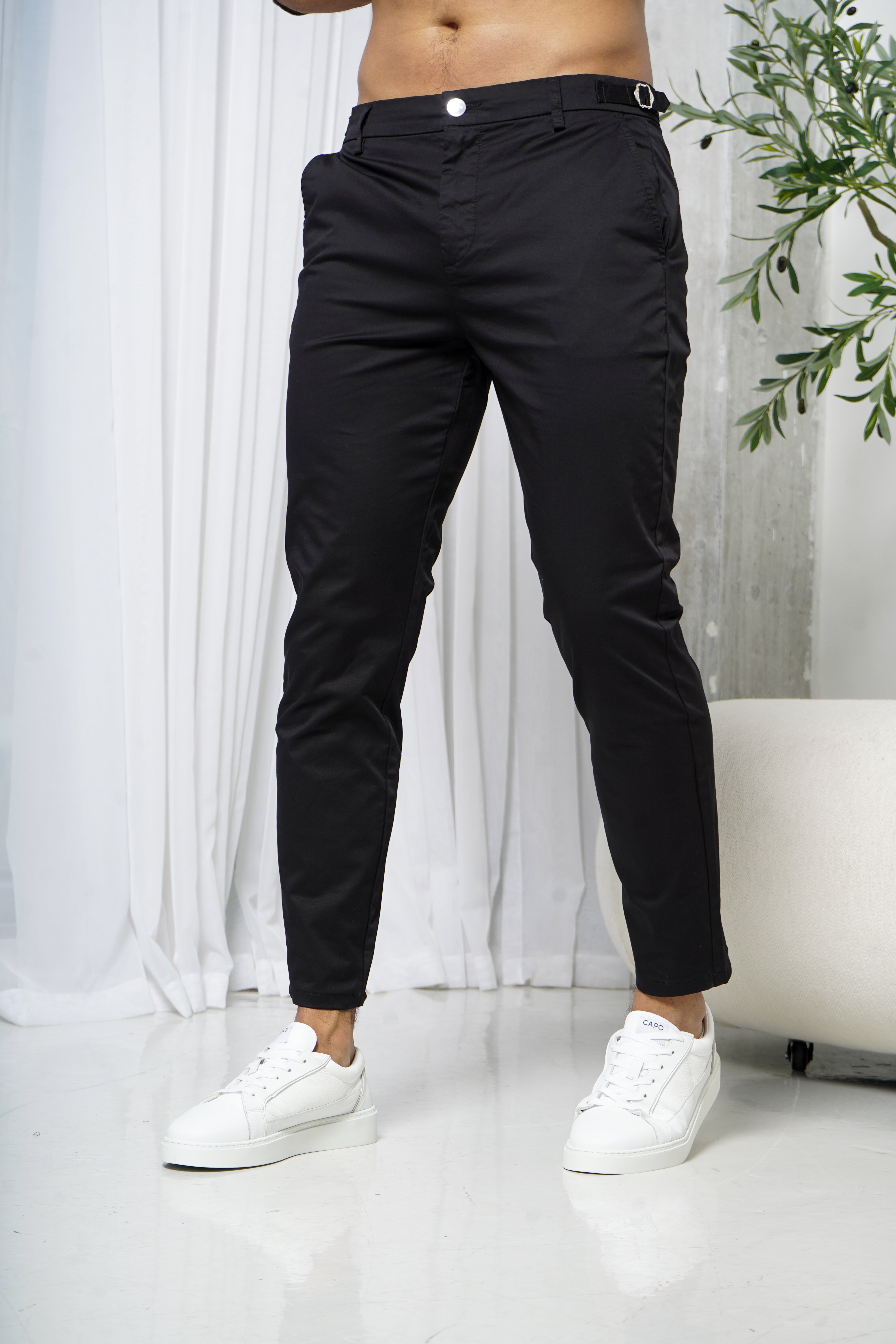 Capo Chino Side Adjuster Pant - Black