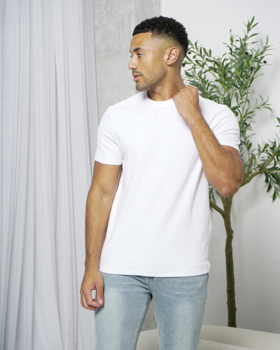 Capo Basket Weave T-Shirt - Weiß