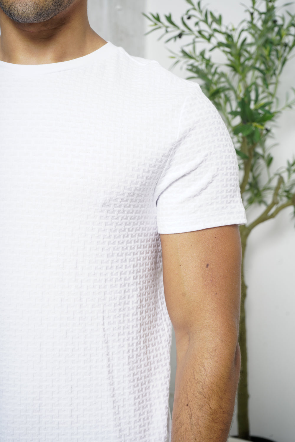 Capo Basket Weave T-Shirt - White