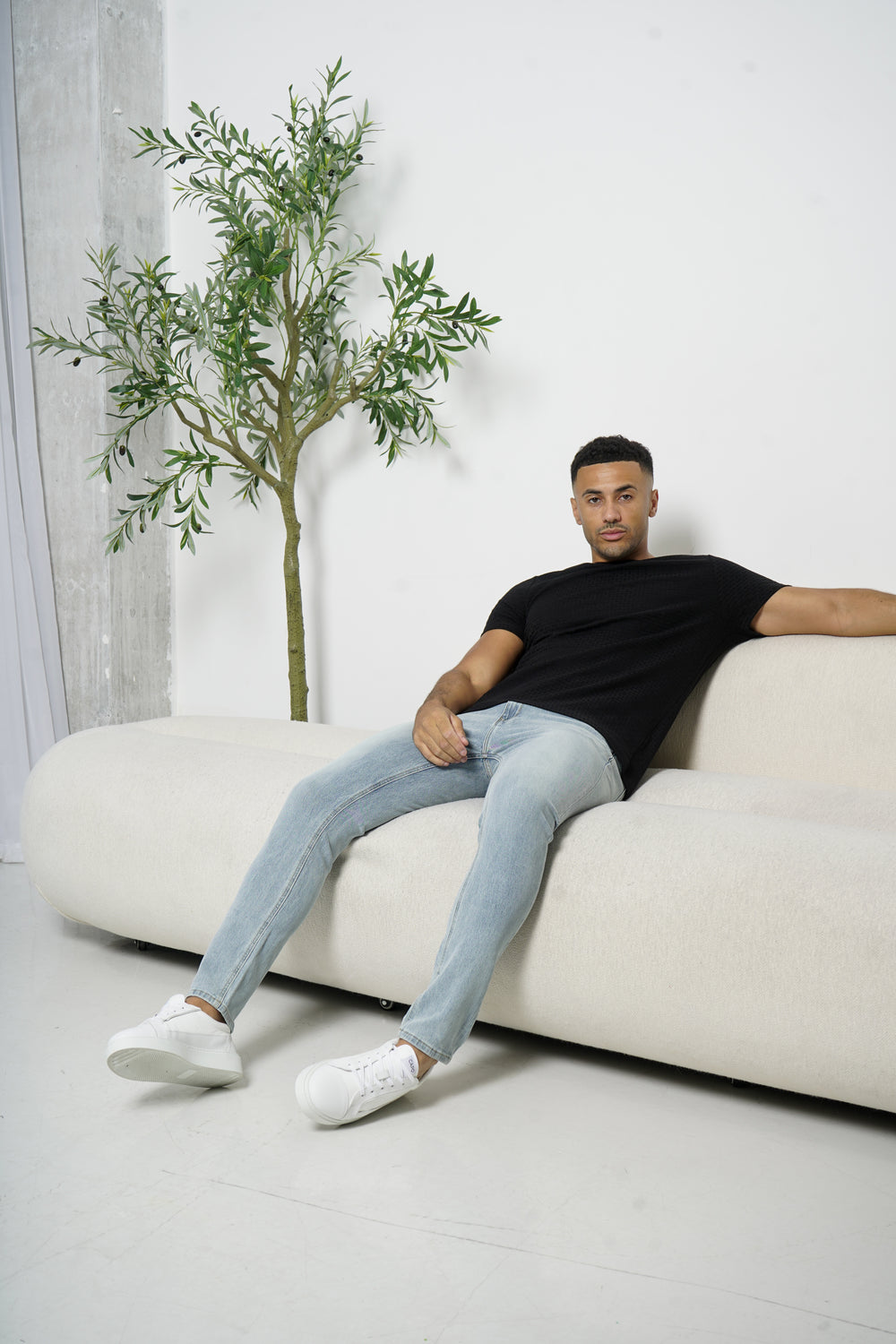 Capo Basket Weave T-Shirt - Schwarz