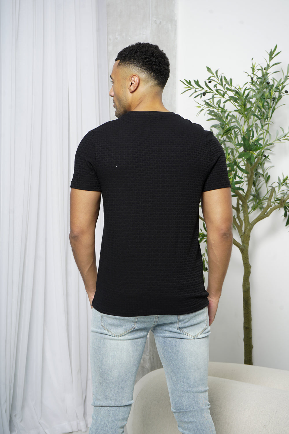 Capo Basket Weave T-Shirt - Schwarz