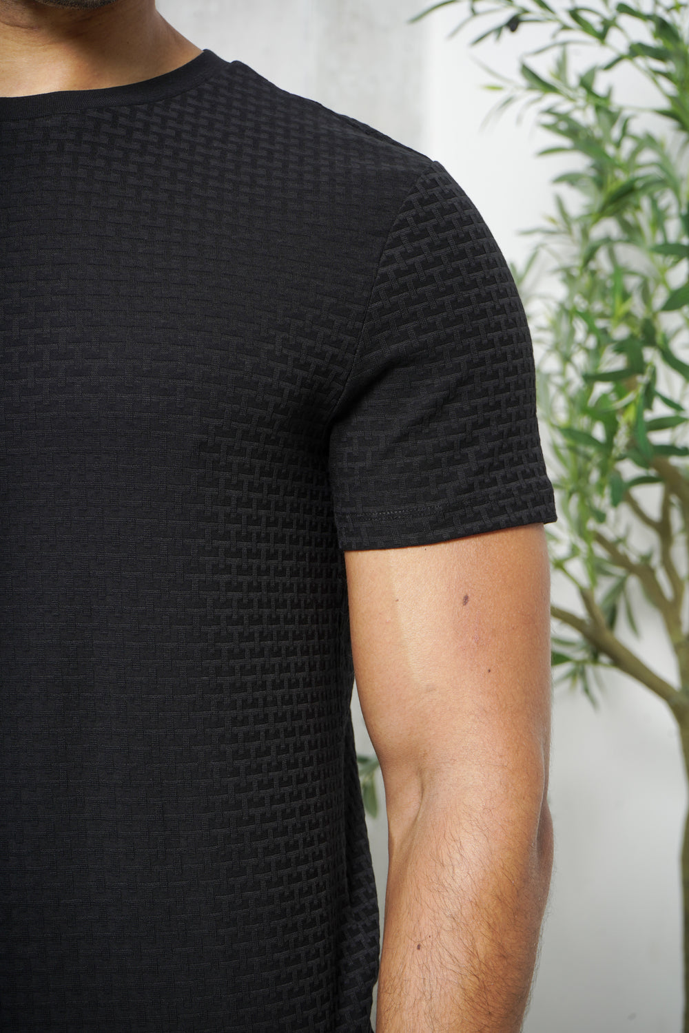 Capo Basket Weave T-Shirt - Schwarz