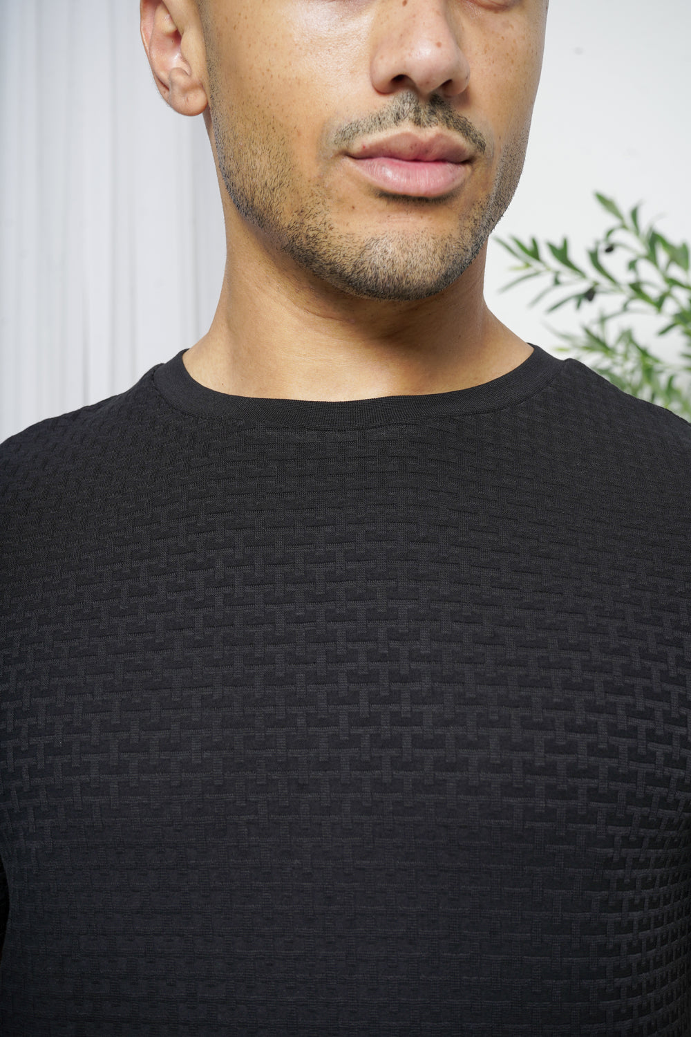 Capo Basket Weave T-Shirt - Schwarz