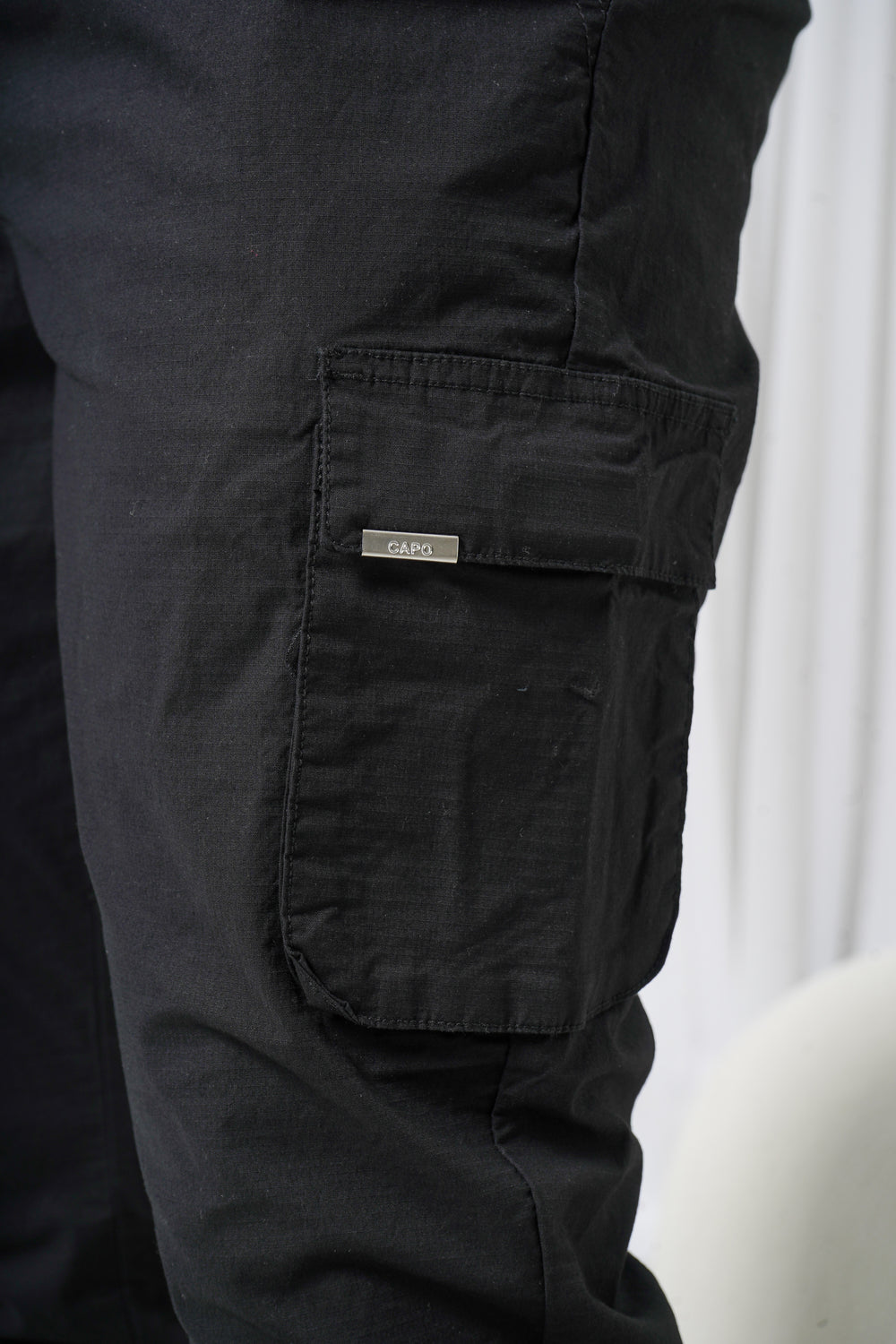 Capo Elasticated Cargo Trouser - Black