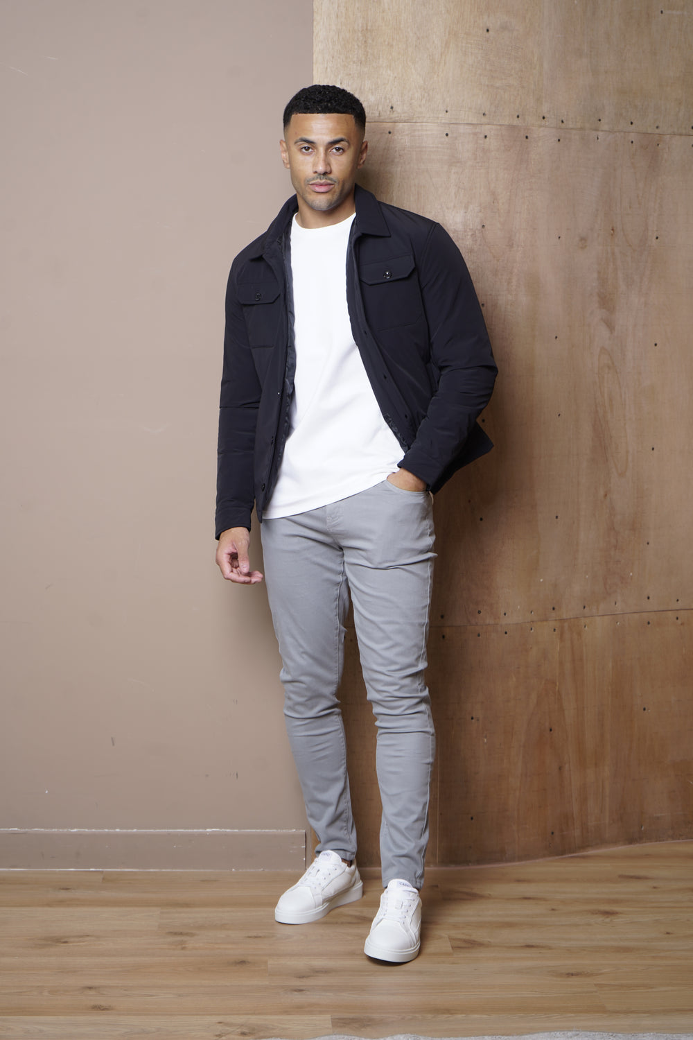 Capo Quilted Overshirt Jacket - Black