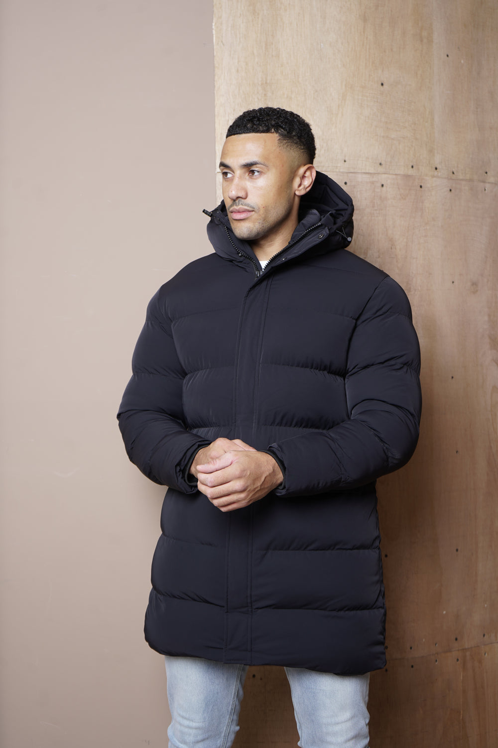 Capo Mid-Length Puffer Coat - Black