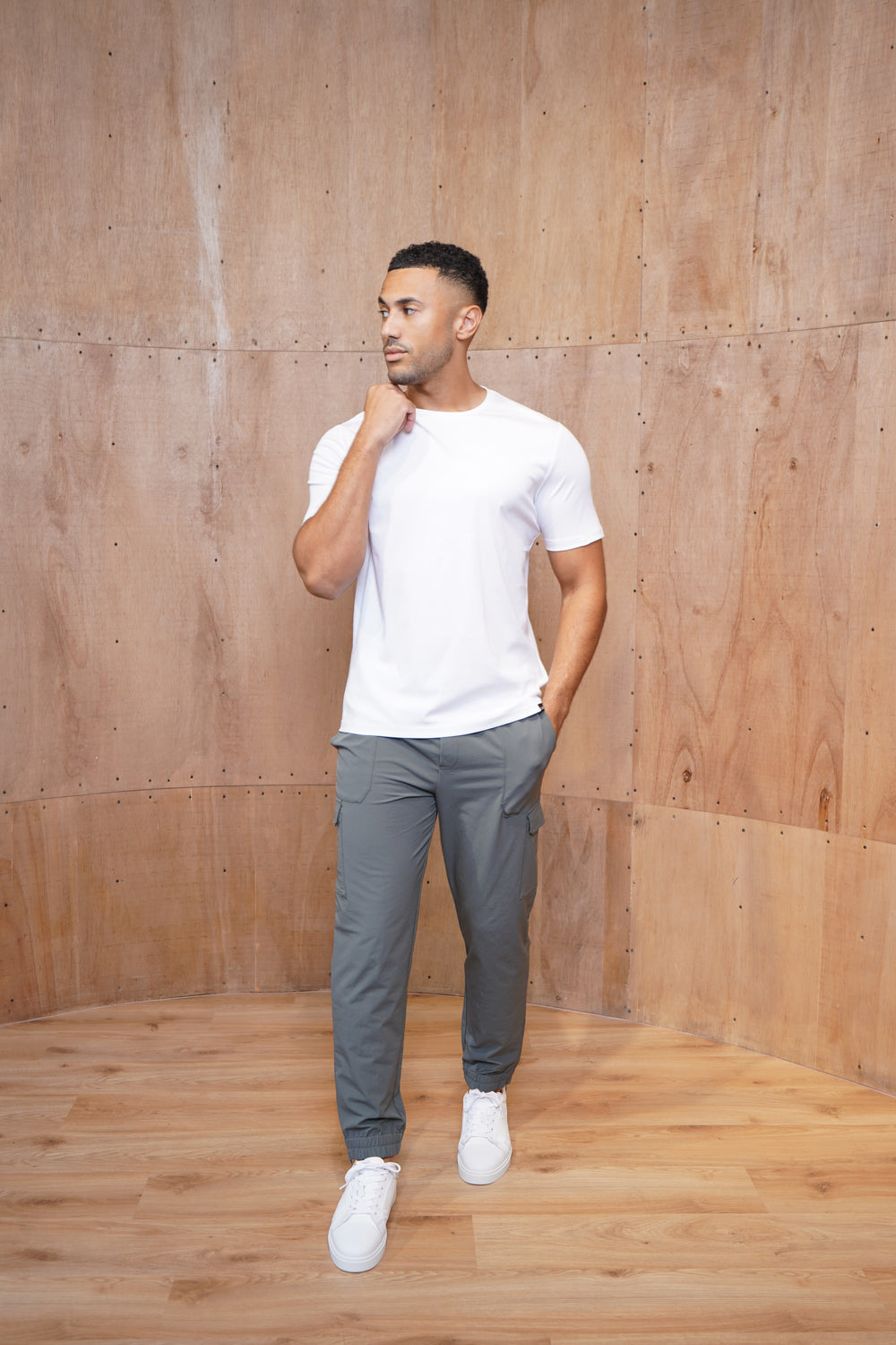 Capo Smart Cuffed Cargo Pants - Charcoal