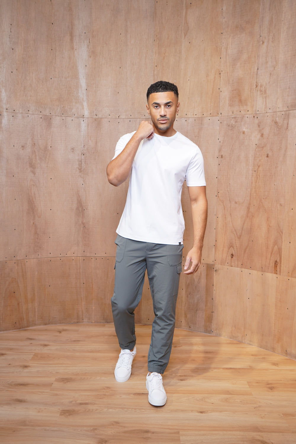 Capo Smart Cuffed Cargo Pants - Charcoal