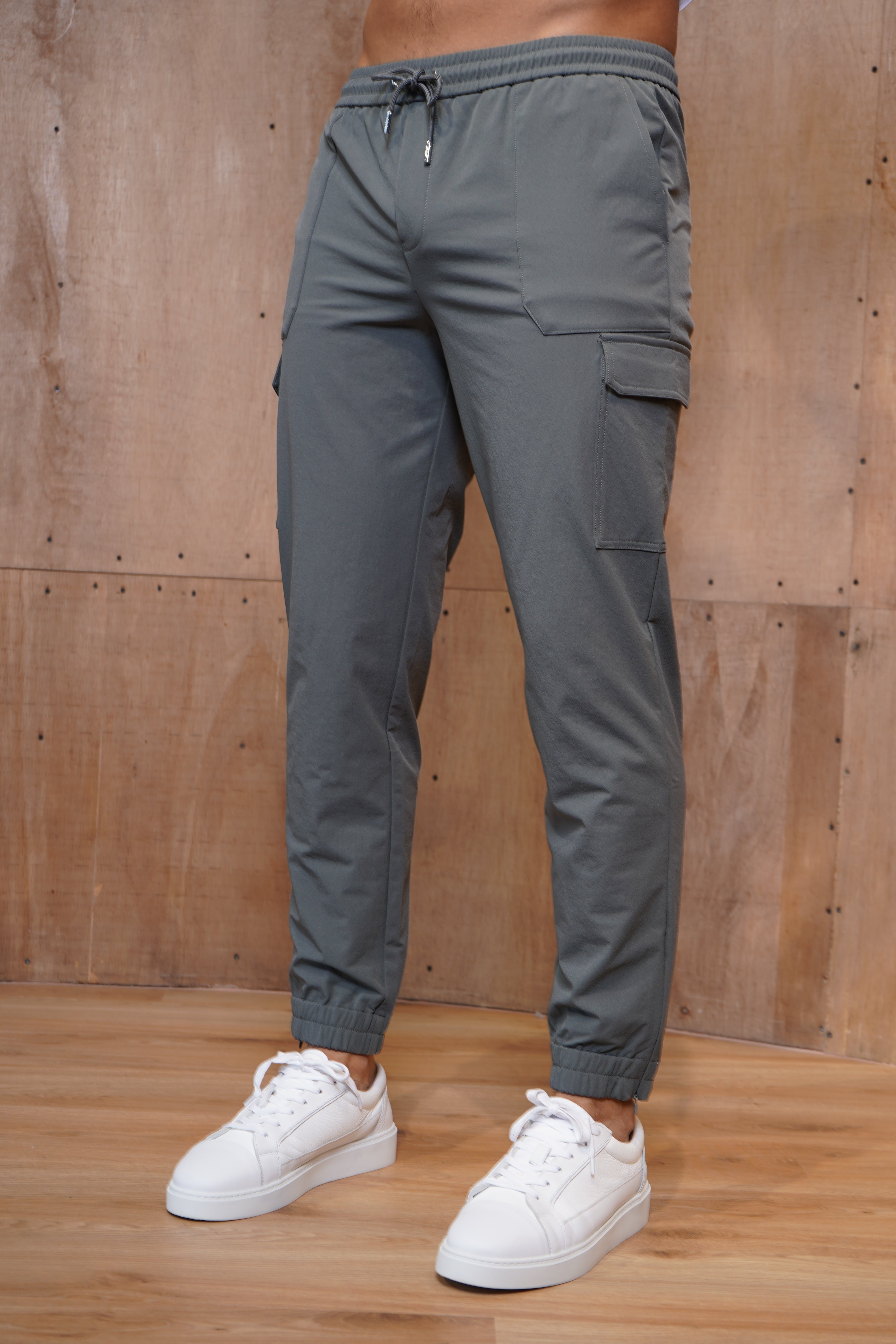 Capo Smart Cuffed Cargo Pants - Charcoal