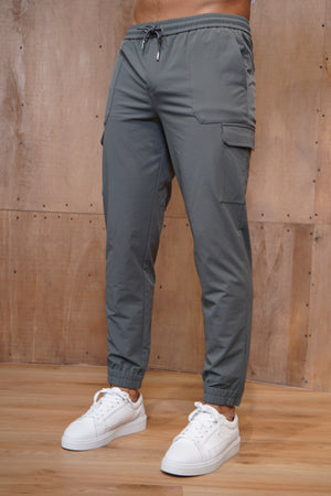 Capo Smart Cuffed Cargo Pants - Charcoal