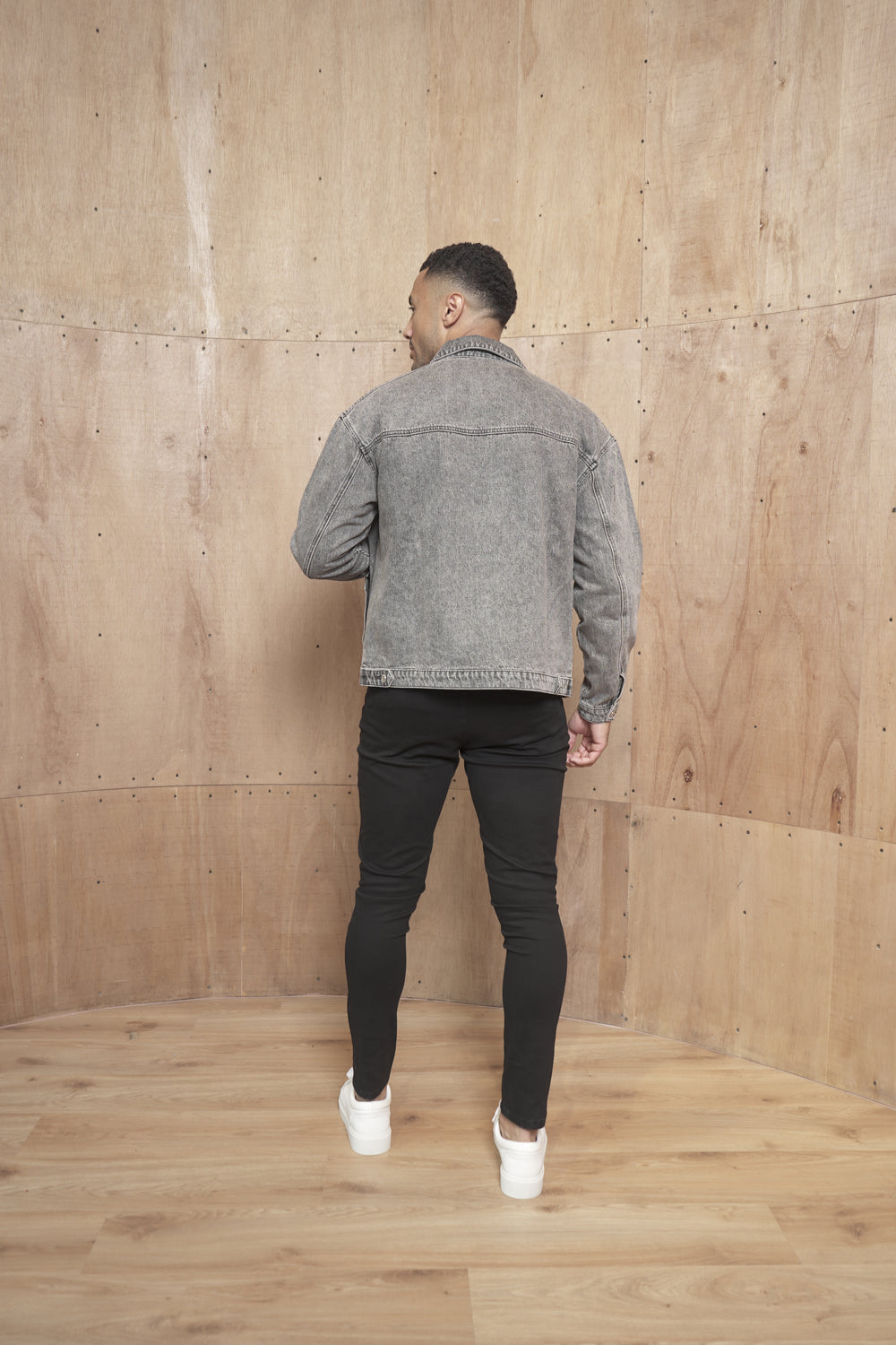 Capo Washed Zip Denim Jacket - Washed Black