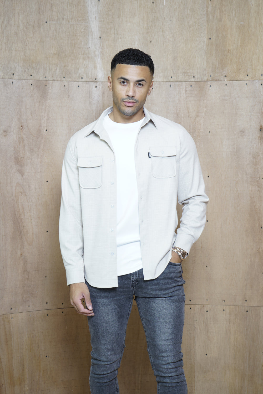 Capo Ollie Overshirt - Light Stone