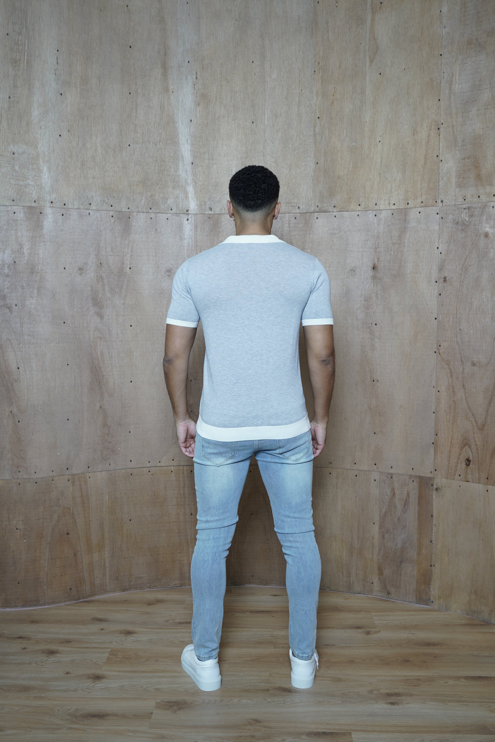 Capo Egyptian Cotton Contrast Cuban Collar Polo Shirt - Grey