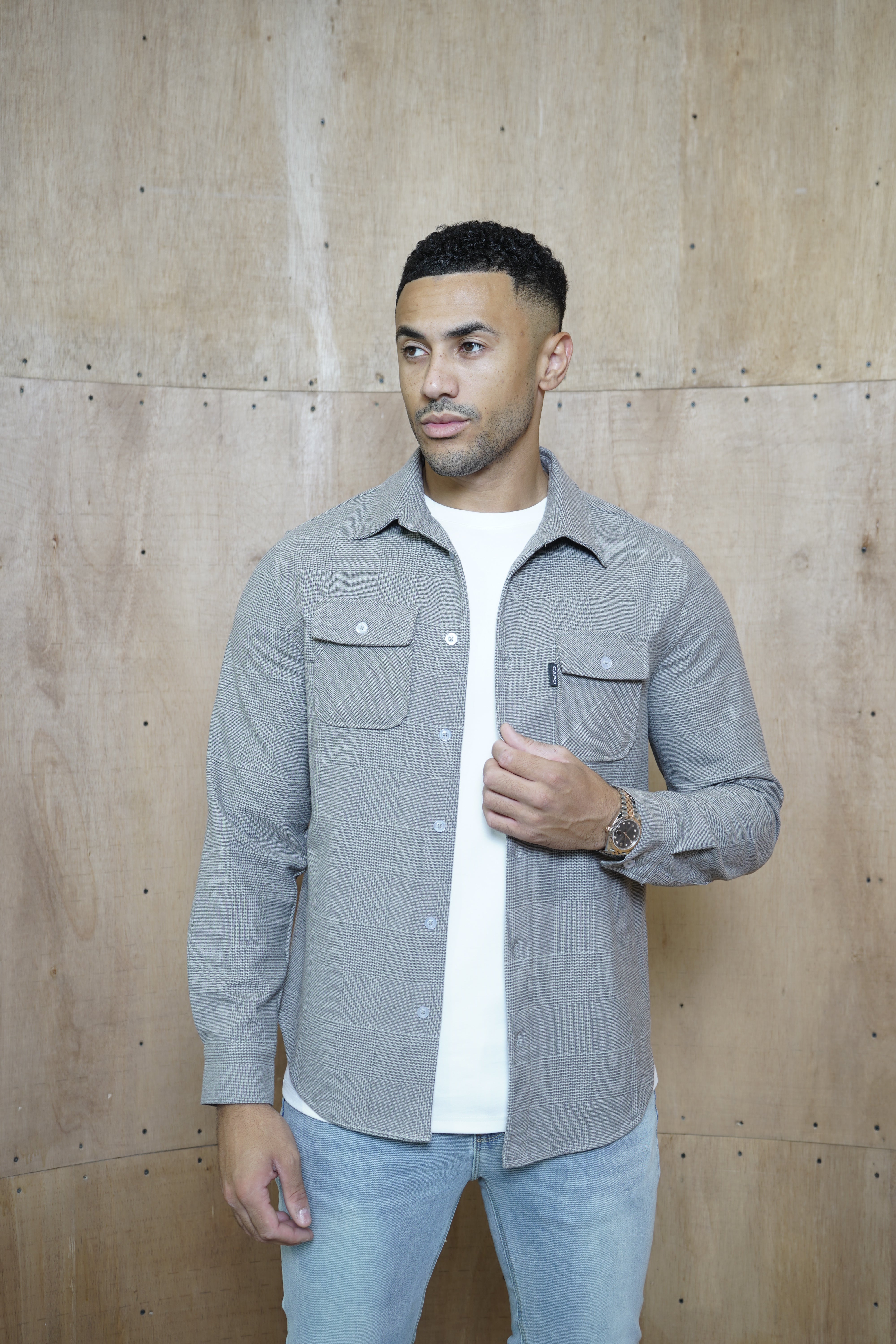 Capo Zack Overshirt - Grey/Brown