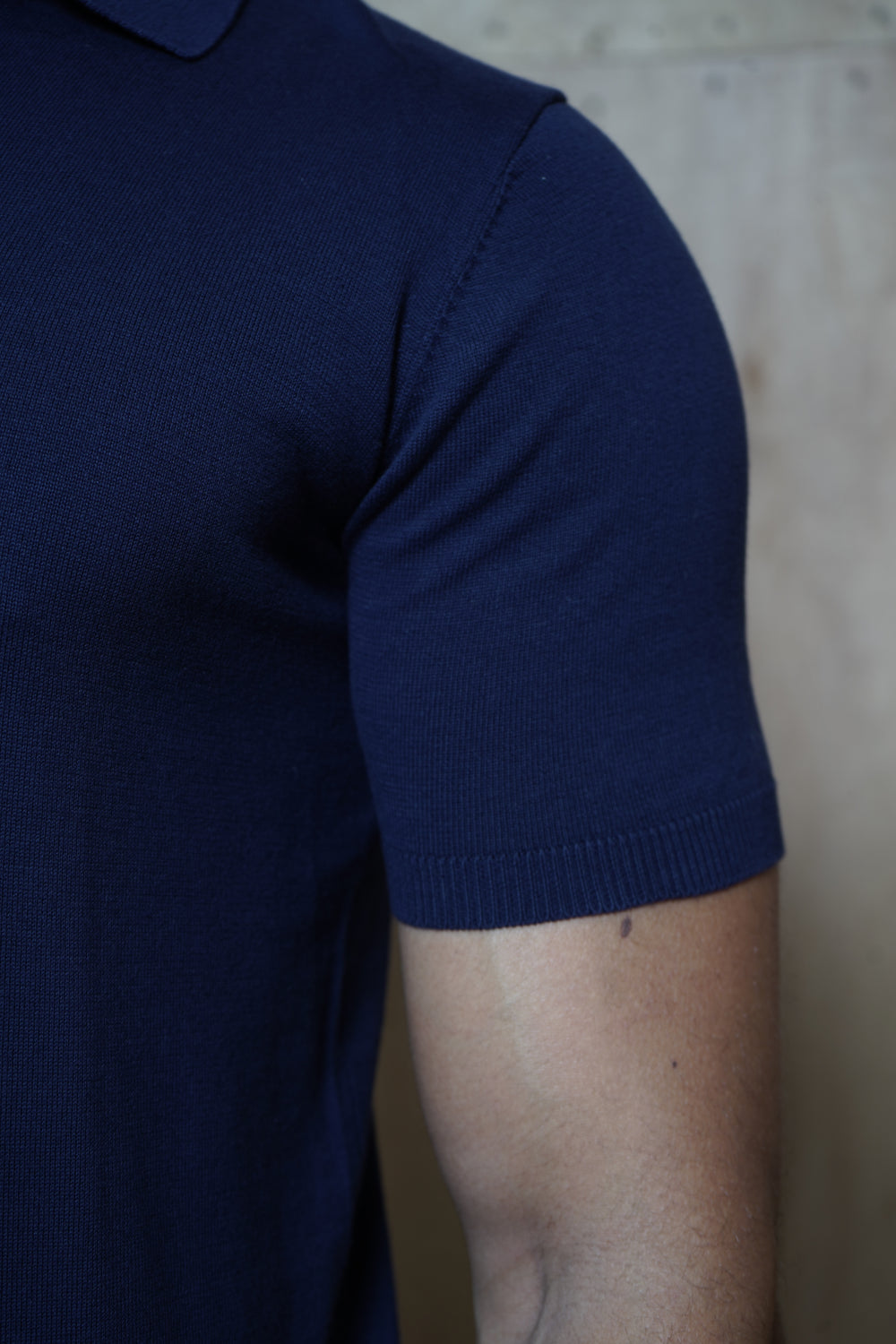 Capo Egyptian Cotton Cuban Collar Polo Shirt - Navy