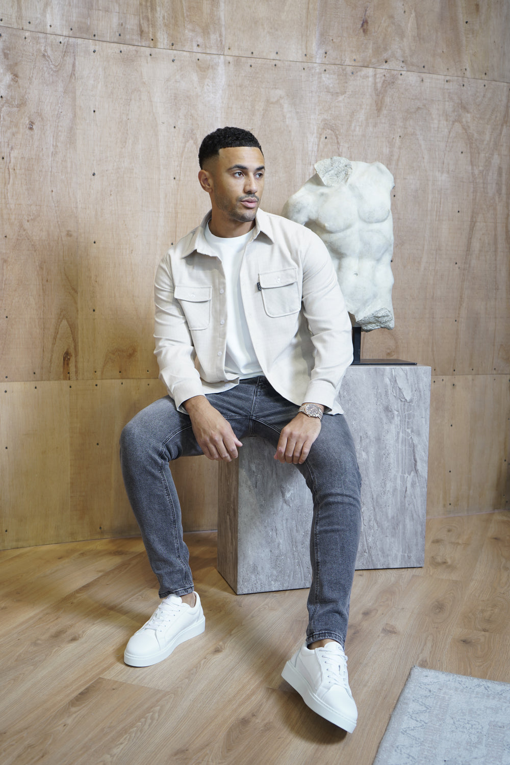 Capo Ollie Overshirt - Light Stone