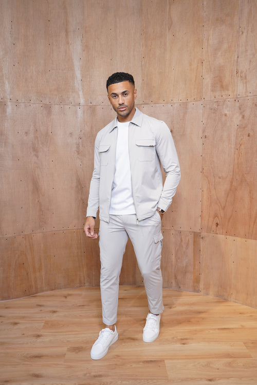 Capo Utility Regular Cargo Pants - Light Grey