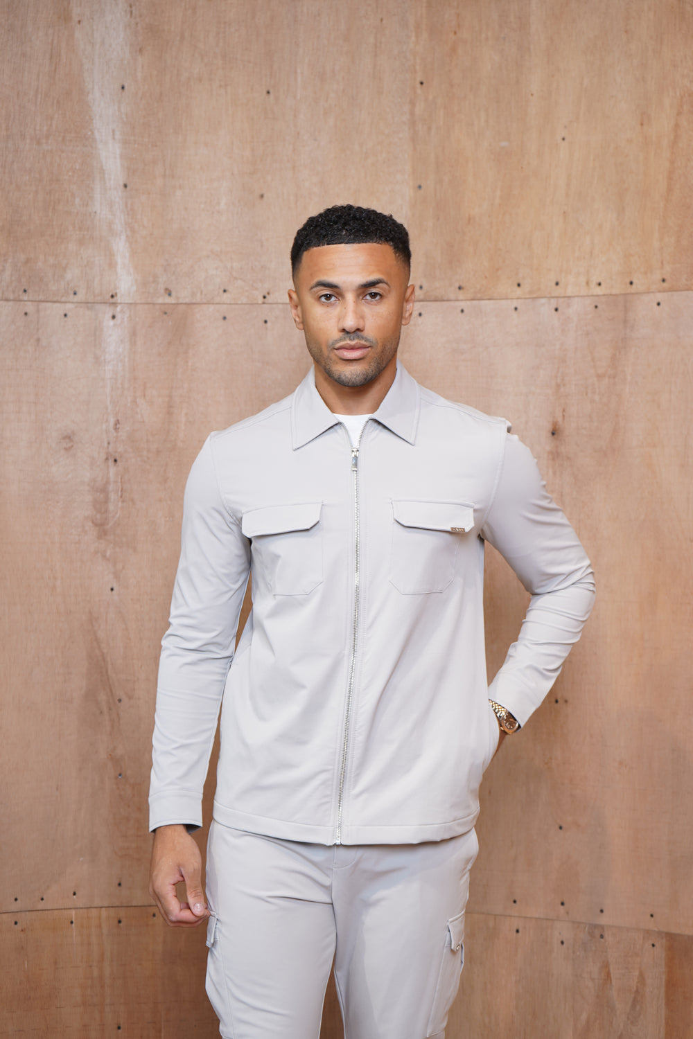Capo Utility Overshirt - Light Grey