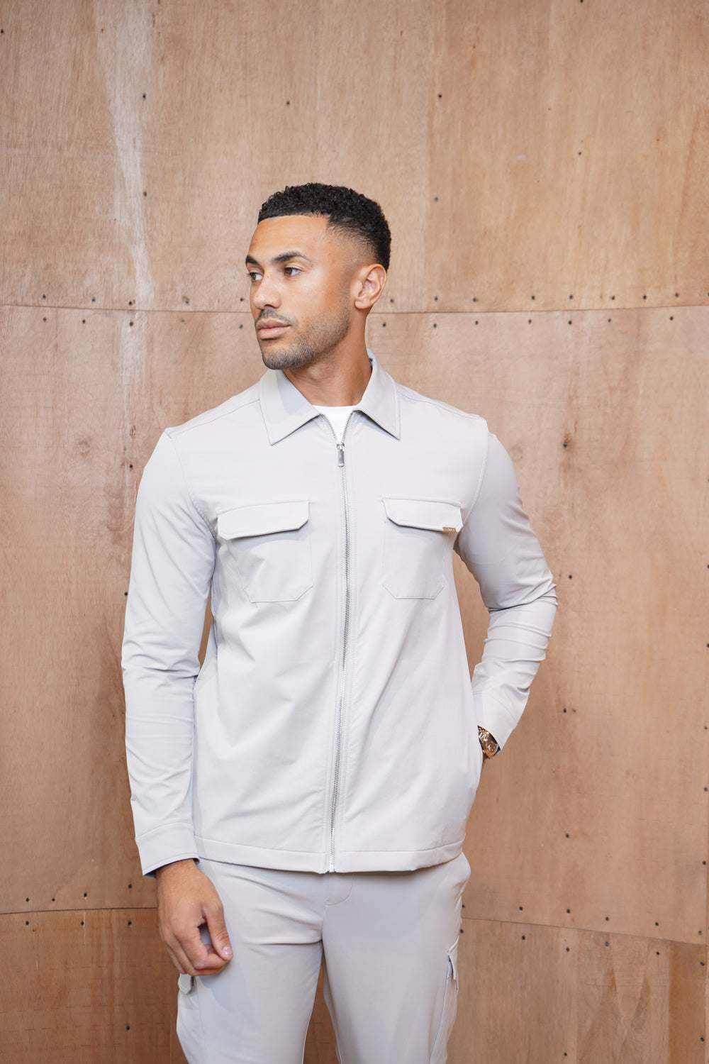 Capo Utility Overshirt - Light Grey