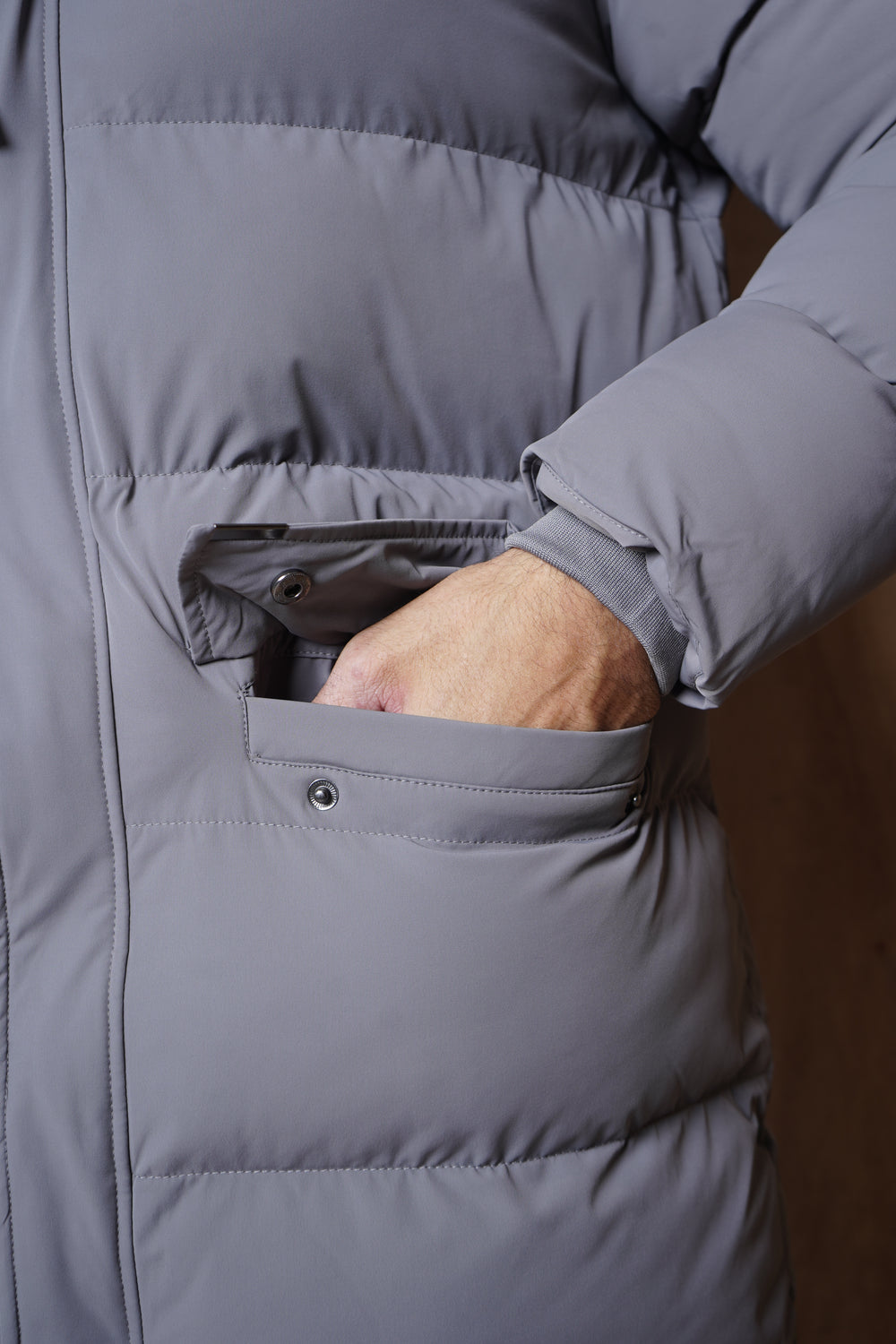 Capo Mid-Length Puffer Coat - Charcoal