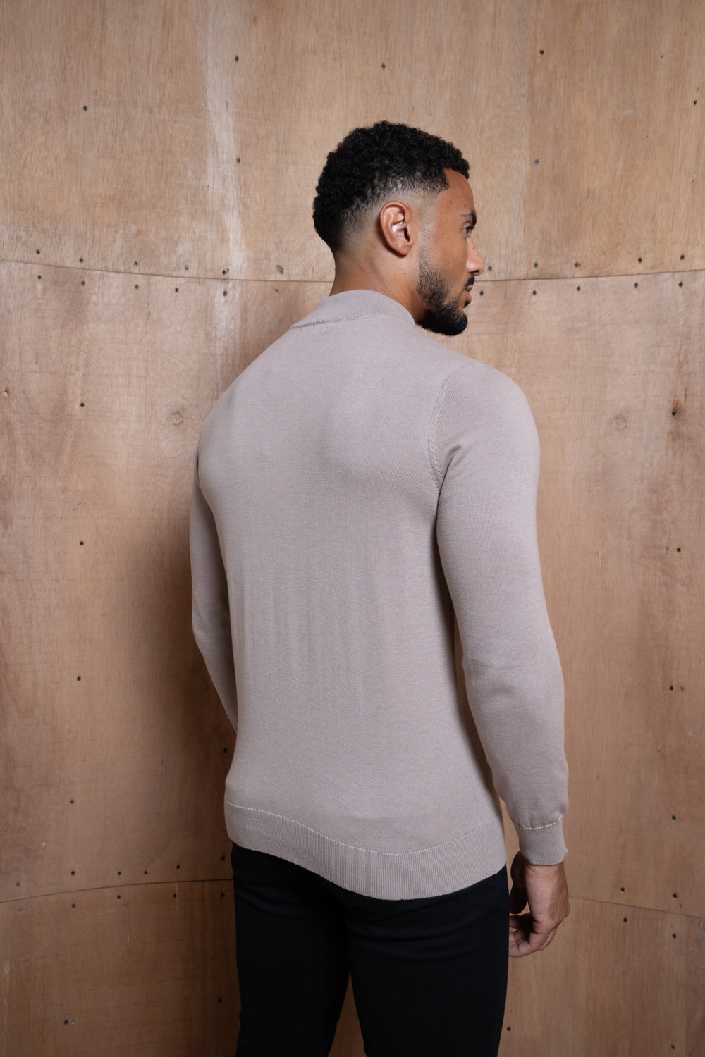 Capo Egyptian Cotton 1/4 Zip Top - Wheat