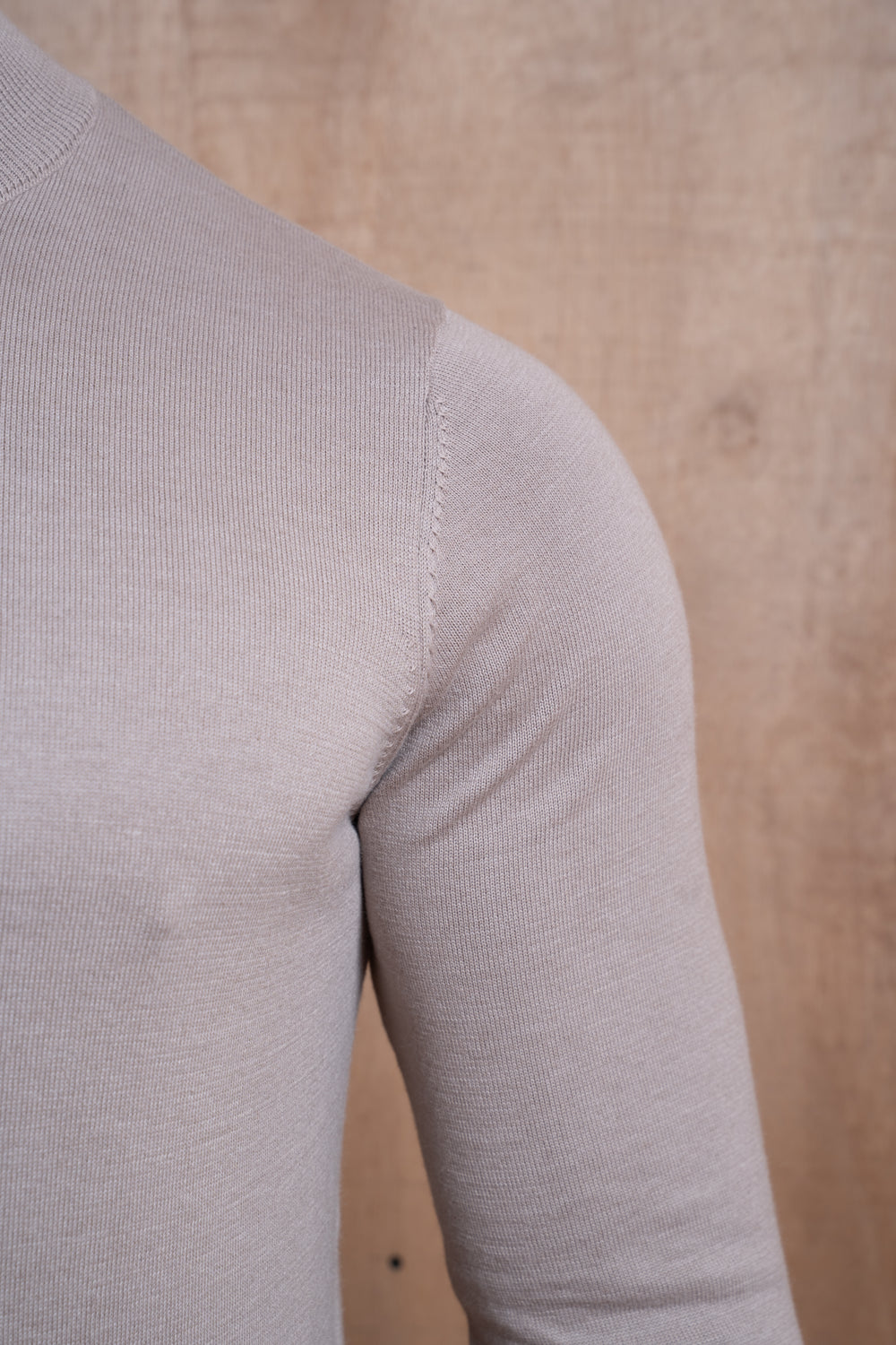 Capo Egyptian Cotton 1/4 Zip Top - Wheat