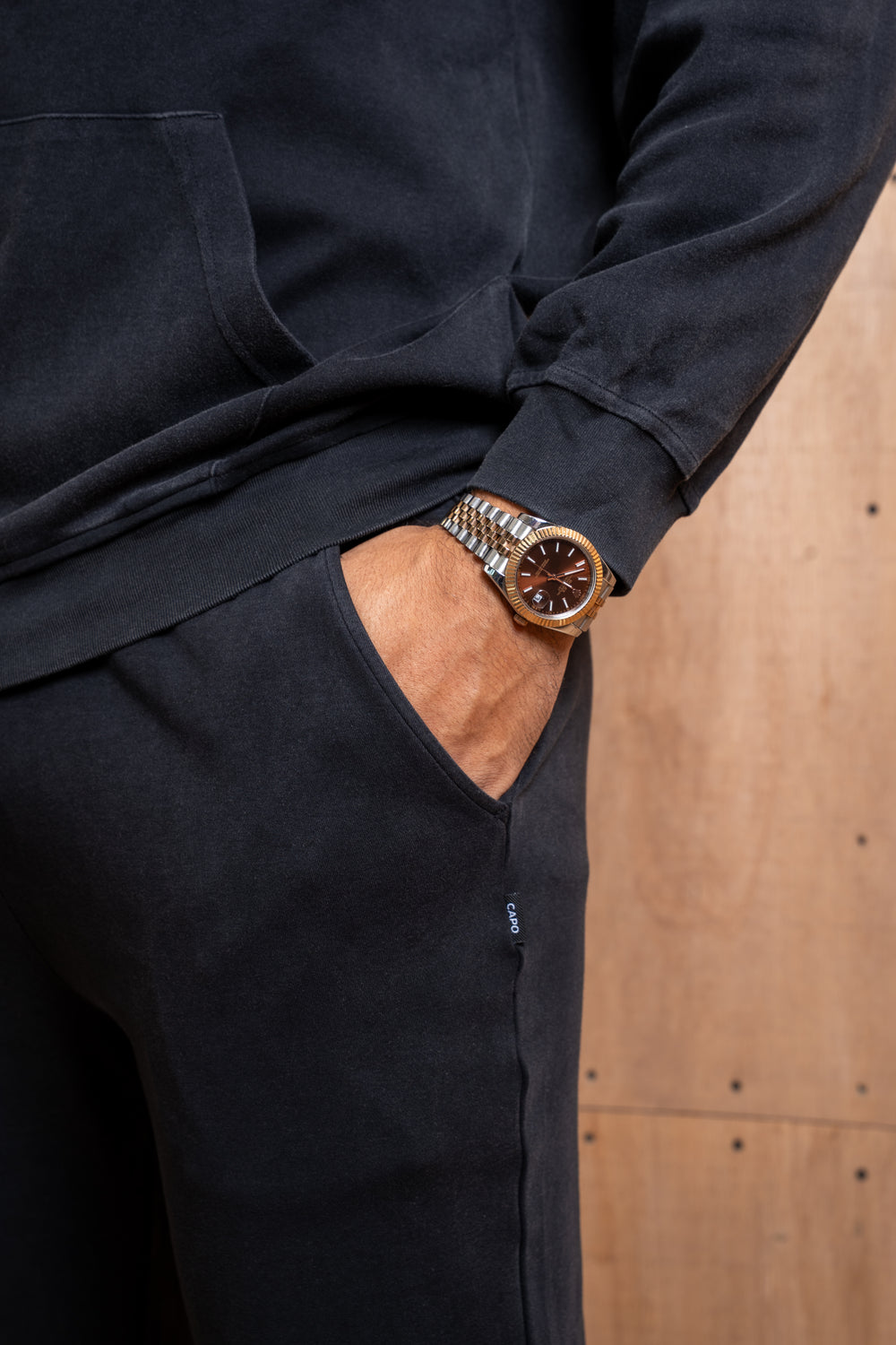 Capo Veluro Washed Joggers - Black