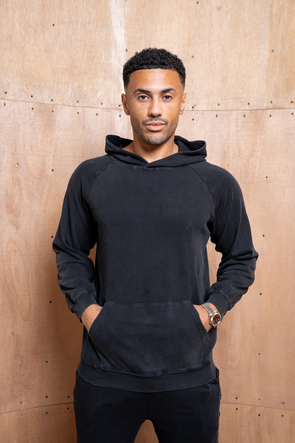 Capo Veluro Washed Hoodie - Black
