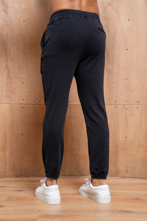 Capo Veluro Washed Joggers - Black