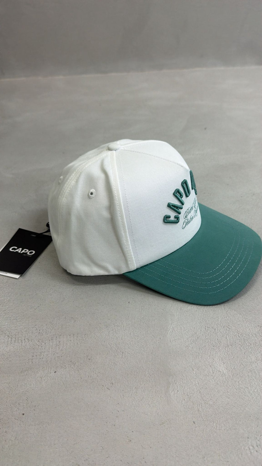 Capo Club Baseball Cap - Cream/Green