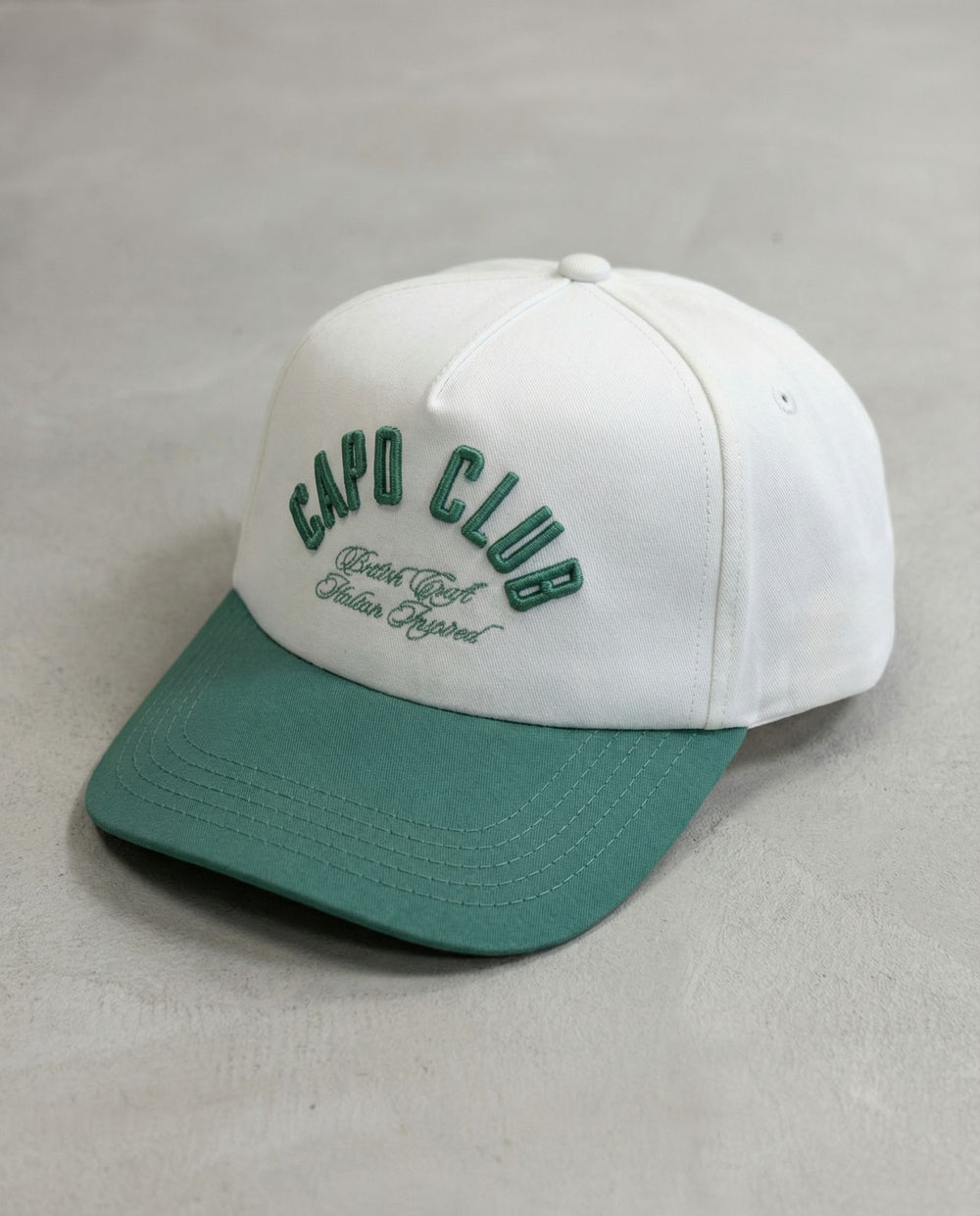 Capo Club Baseball Cap - Cream/Green